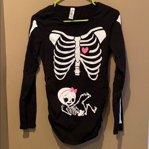 Halloween Maternity Skeleton Costume Shirt